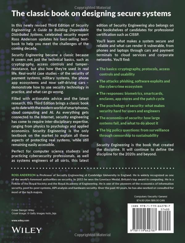Security Engineering: A Guide to Building Dependable Distributed Systems, Gebundenes Buch