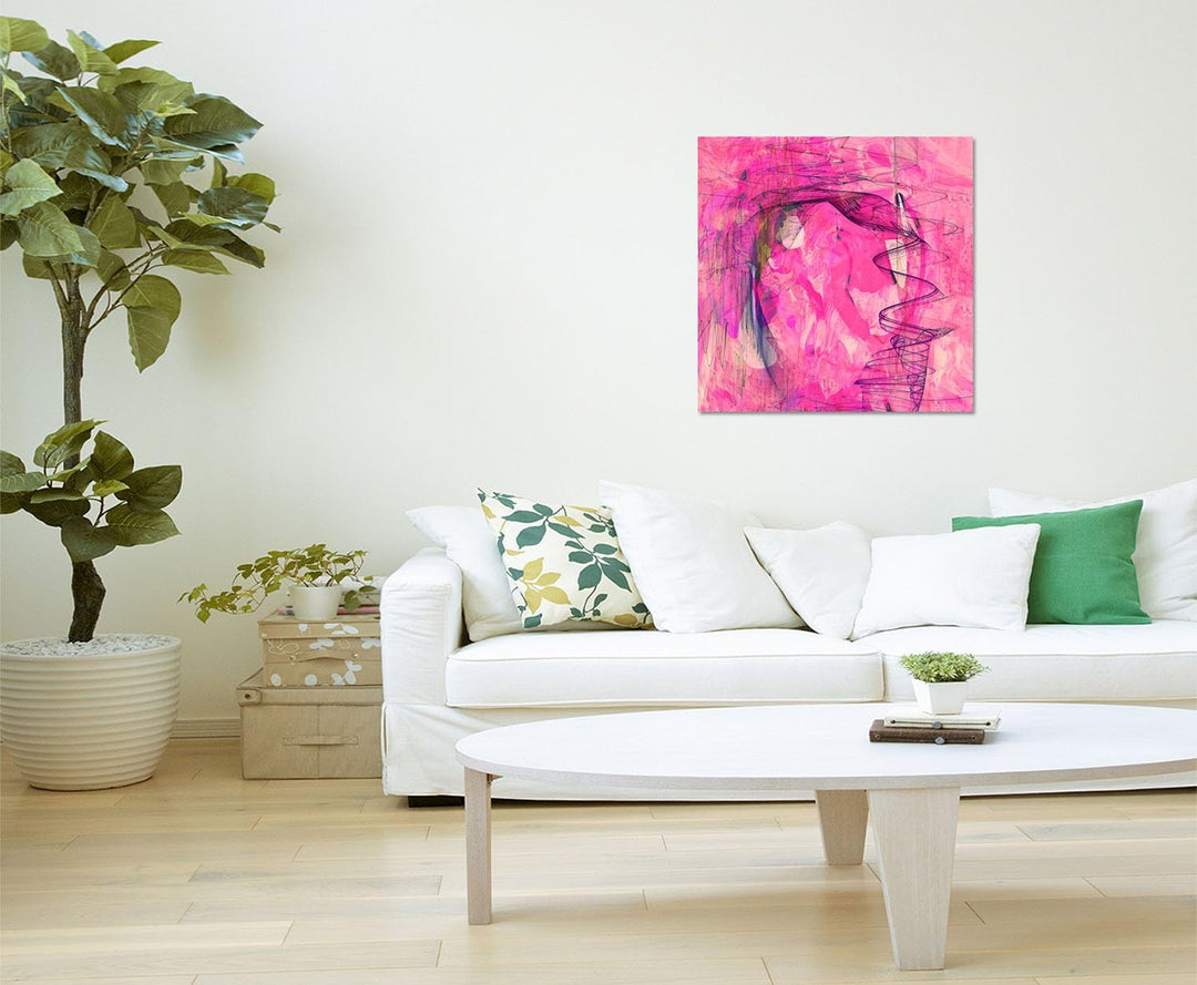 Paul Sinus Art Fragewelten - Abstrakt394_60x60cm Bild bunt auf Leinwand Abstraktes Motiv quadratisch