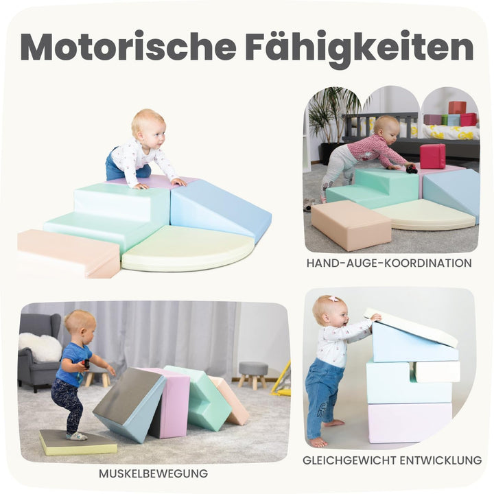 IGLU SOFT PLAY Schaumstoff Bausteine Kinder 5 STK Softbausteine Klettern Riesenbausteine Motorik Gro