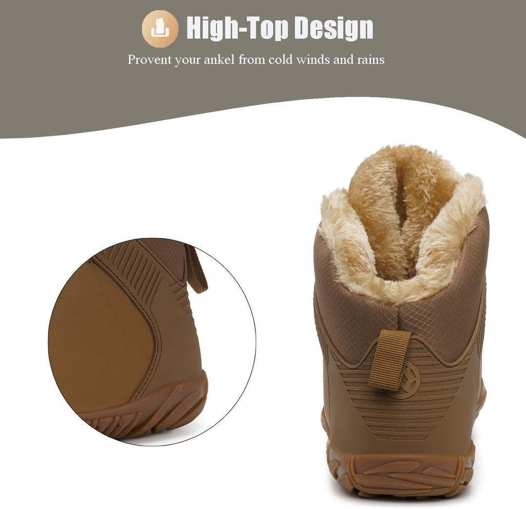 Sisttke Barfussschuhe Herren Damen Winter Gefüttert Wasserdicht Winterschuhe Outdoor rutschfeste Sch