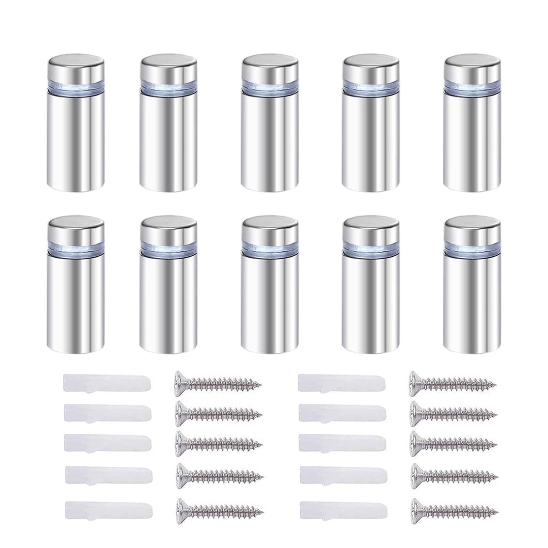 Qrity 20 x Abstandshalter Montagekleinteile Werbeglas Acryl Abstandshalter, Edelstahl, 12X25mm, mit