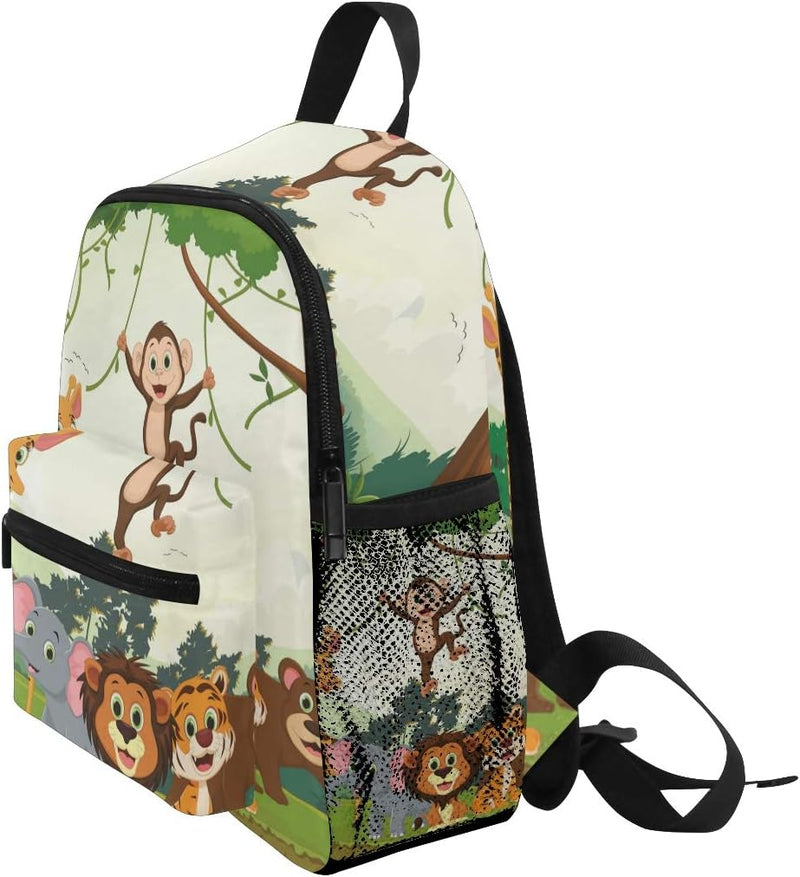 Kinderrucksack Jungle Animals Kindergarten Kindergartentasche für Kleinkinder Mädchen Jungen