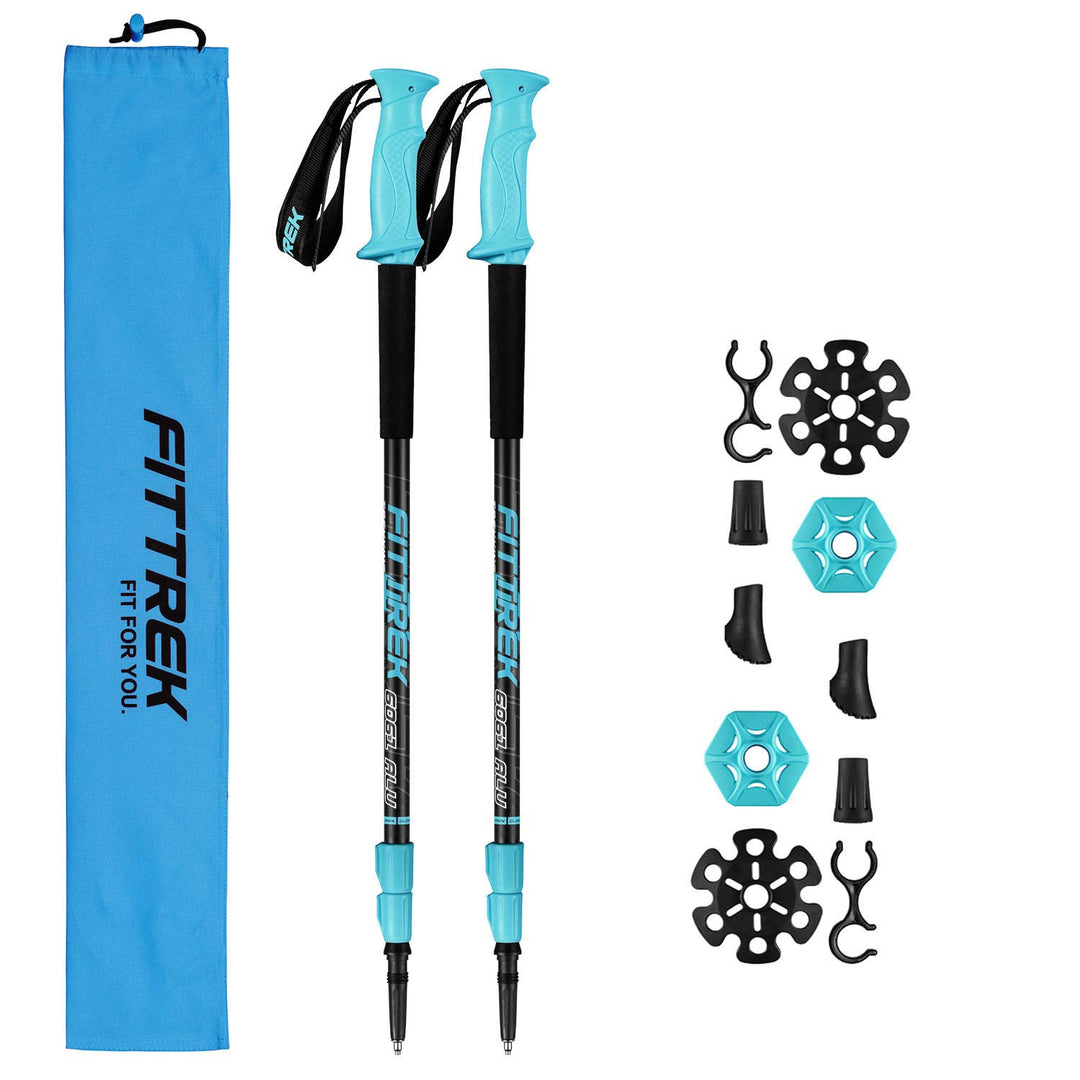 FitTrek Wanderstöcke - Trekkingstöcke - Walking Stöcke Teleskop - Nordic Walking Stock Verstellbar L