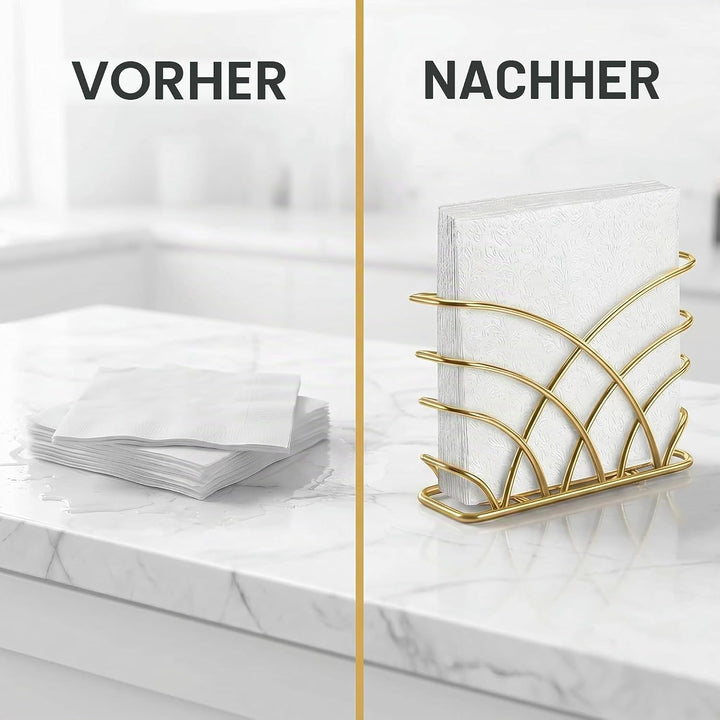 Goldfarbener Serviettenhalter für Tisch, moderner Esstisch, Dekoration, Serviettenhalter für Küchent