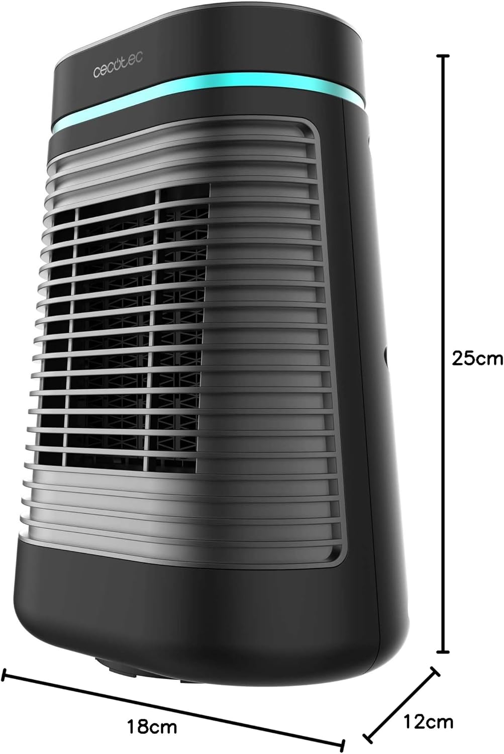 Cecotec Keramik-Tischheizgerät ReadyWarm 1550 Max Ceramic Rotate Black, 1500W, Manuelle Oszillation,