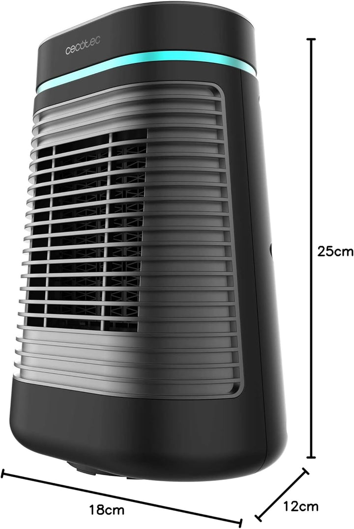 Cecotec Keramik-Tischheizgerät ReadyWarm 1550 Max Ceramic Rotate Black, 1500W, Manuelle Oszillation,