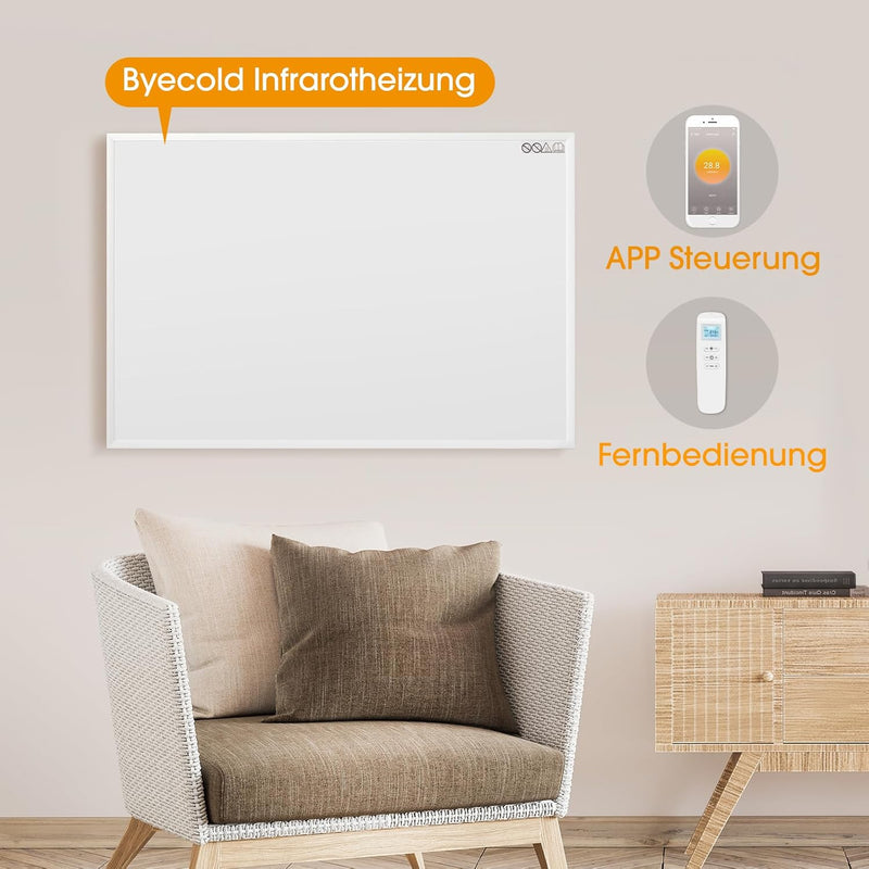 Infrarotheizung mit Thermostat - App Fernbedienung Steuerung - Infrarot Wandheizung - Elektroheizung