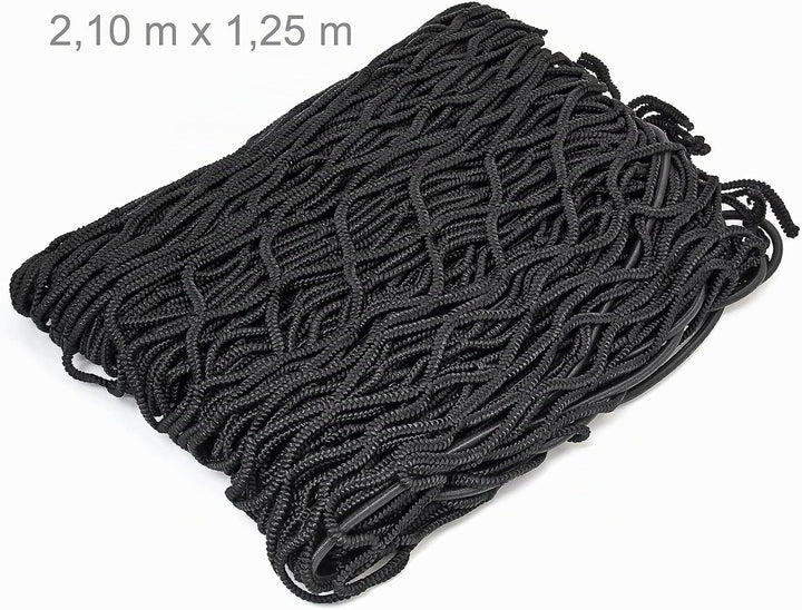 Relaxdays Anhängernetz, Gepäcknetz, dehnbar bis 3x2 Meter, schwarz 1, 1