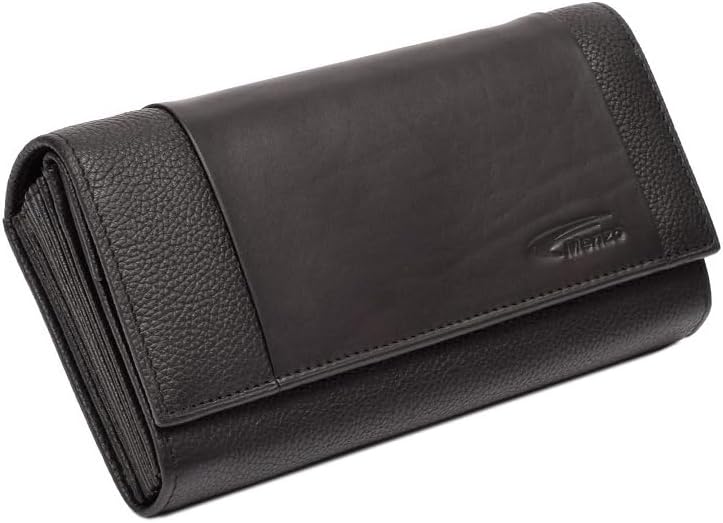 Menzo Kellnerbörse aus echten Leder, Kellnertasche, Kellnerportemonnaie, Kellnerbeutel schwarz