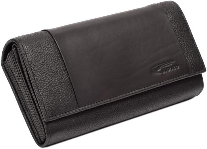 Menzo Kellnerbörse aus echten Leder, Kellnertasche, Kellnerportemonnaie, Kellnerbeutel schwarz