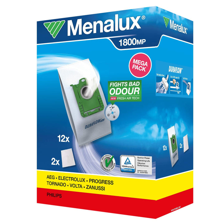 Menalux 9001668079 Staubbeutel, Synthetik, Mikrofilter, Sonstige Megapack 1800 - Kompatibel mit AEG,