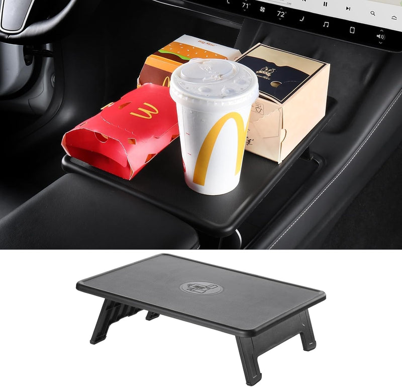 BASENOR Tesla Model 3 Model Y Center Console Tischablage Organizer Faltbarer Rutschfester ESS/Laptop