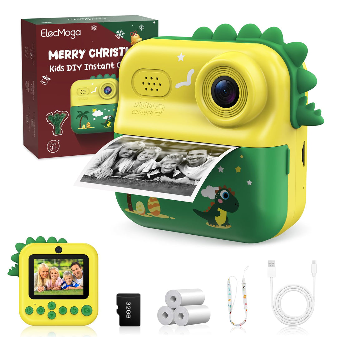 Sofortbildkamera Kinder, 48MP Kinderkamera 1080P HD 2,4 Zoll Bildschirm Digitalkamera mit 32GB Karte