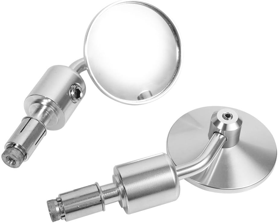 Keenso Motorrad Rückspiegel, 1 Paar 7/8 Zoll Lenker Universal Motorrad Lenker Einstellbare Aluminium