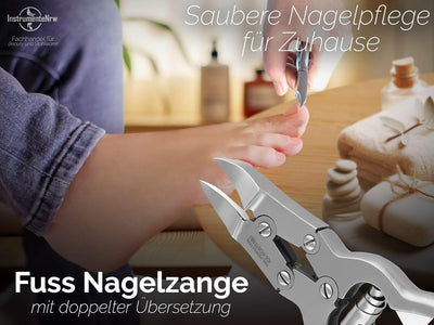 Profi Nagelzange Fussnagelzange Nagelknipser Fusspflege-Zange Edelstahl Rostfrei 16 cm mit Doppelübe