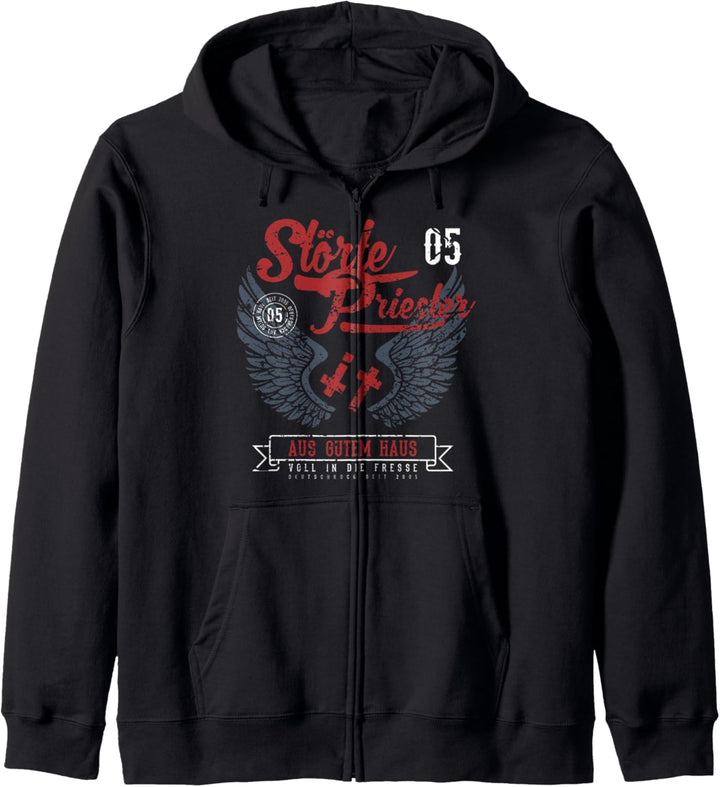 Stoerte Priester Deutschrock aus gutem Haus Band Shirt Kapuzenjacke
