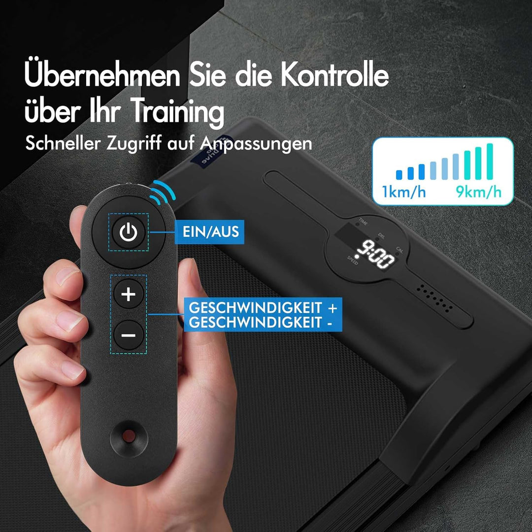 BLACK LORD 3-in-1 Walking Pad Laufband, leises tragbares Untertisch-Laufband mit Bluetooth-Lautsprec