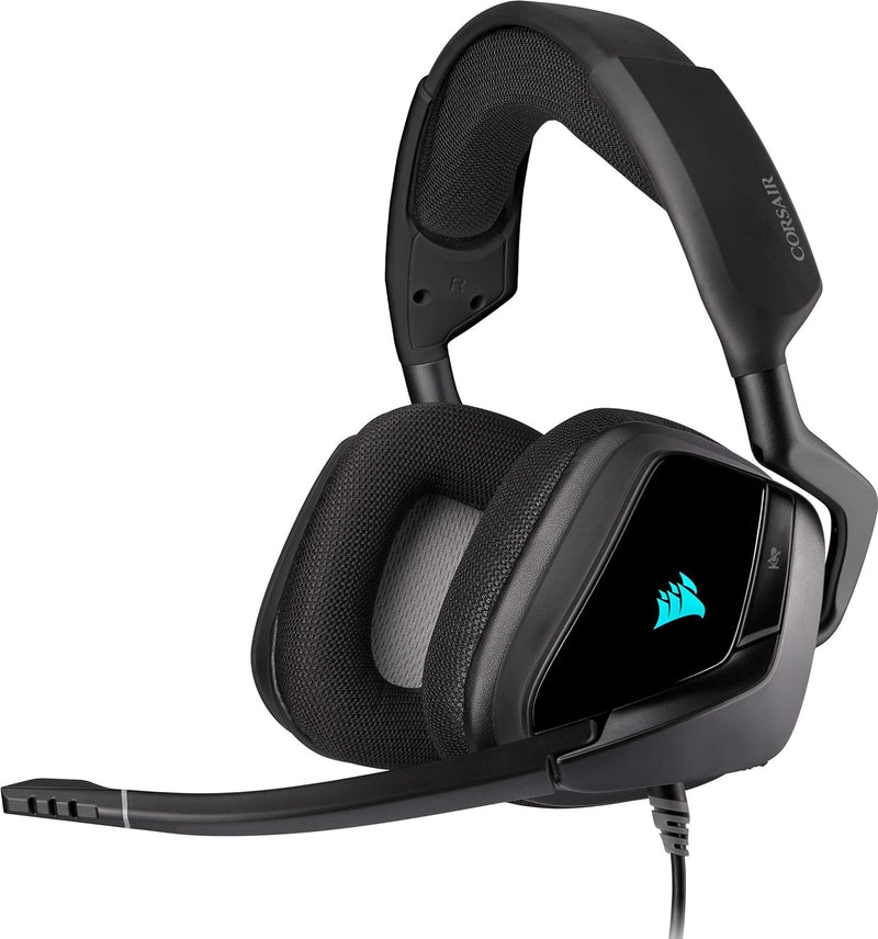 Corsair Void Elite RGB USB Gaming Headset (7.1 Surround Sound, iCUE RGB-Beleuchtung, Mikrofaser und