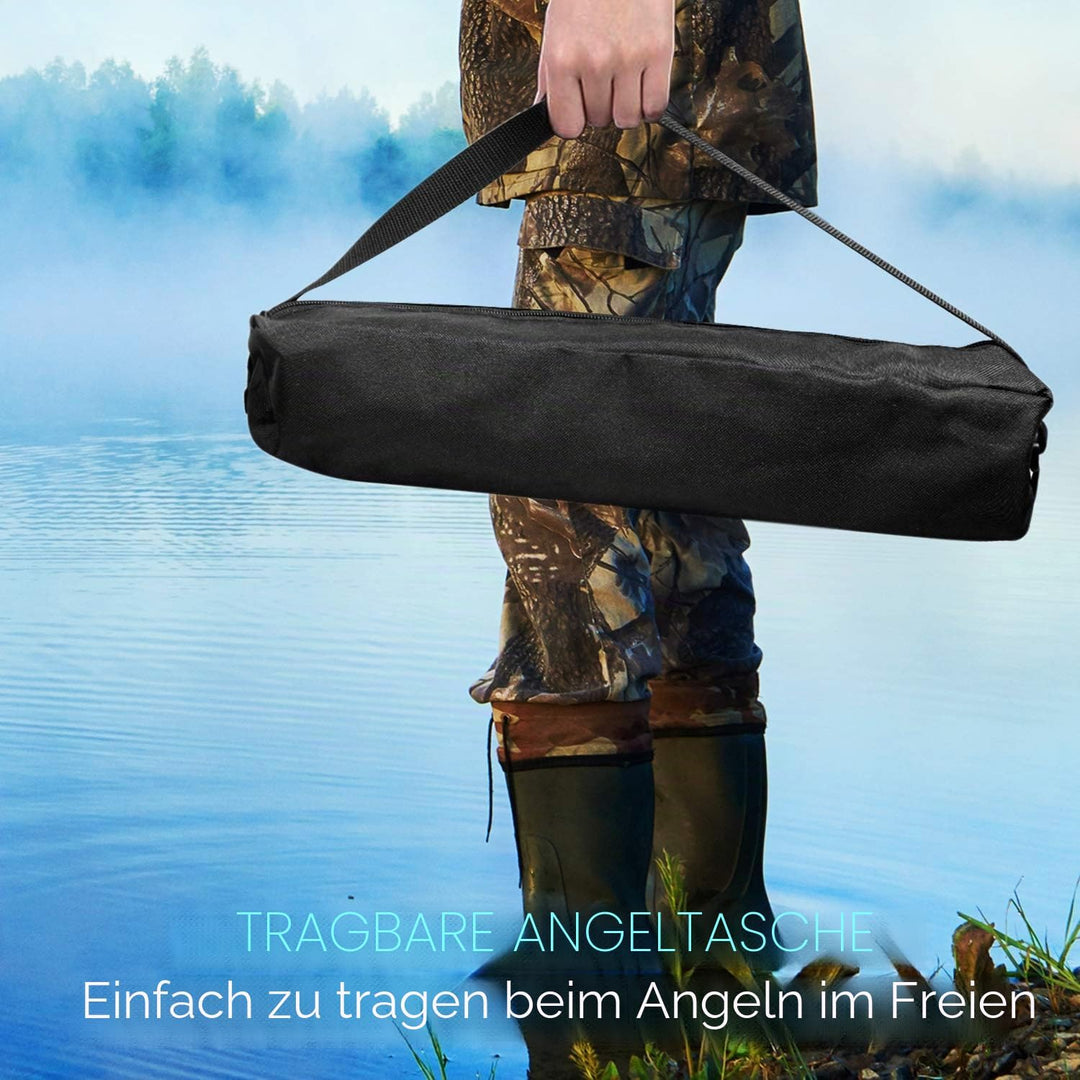 FISHOAKY Angelruten-Set, Kohlefaser-Spule mit Kombi-Stange und Teleskop-Angeln mit Angelschnur, Ange
