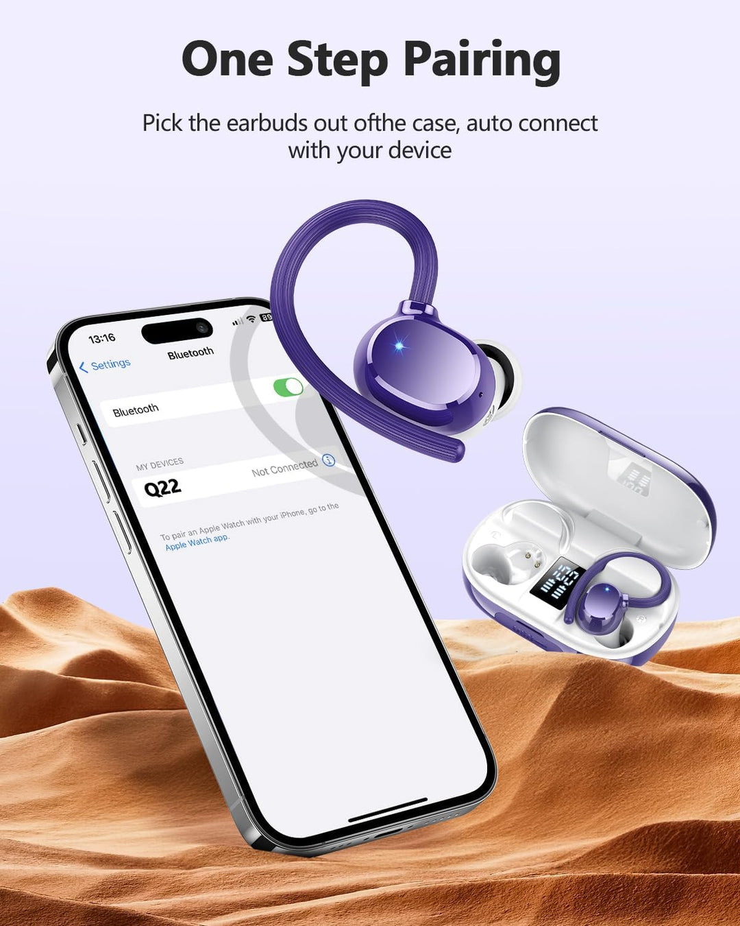 Bluetooth Kopfhörer Sport, Kopfhörer Kabellos Bluetooth 5.3 HiFi Stereo, 128Std Spielzeit In Ear Kop