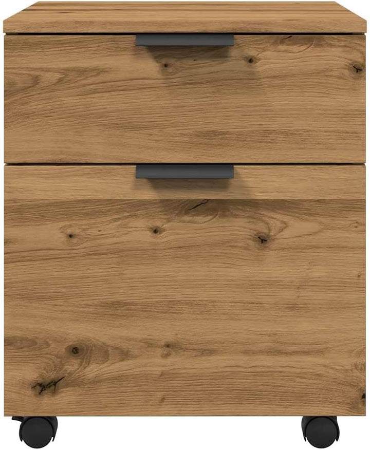 Rollcontainer MOSAB rollbar Artisan Eichen-Optik 45x38x54cm | Nachttisch mit Rollen Aktenschrank rol