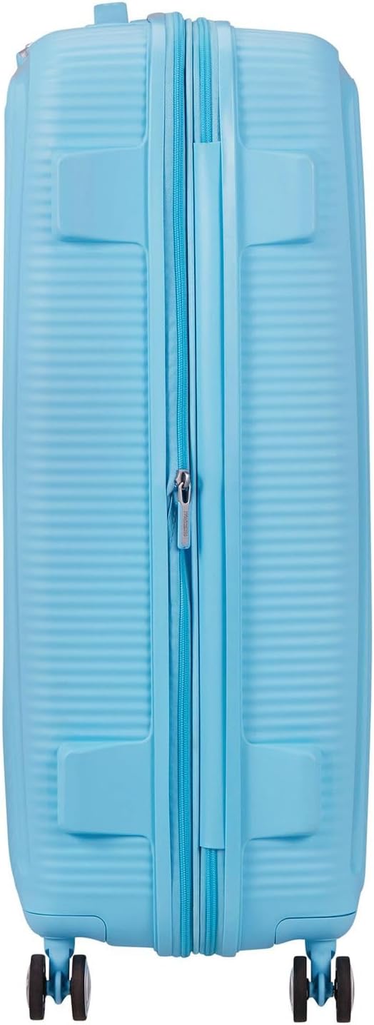 American Tourister Soundbox Spinner 77/28 TSA EXP Trolley Blueberry Fizz hellblau