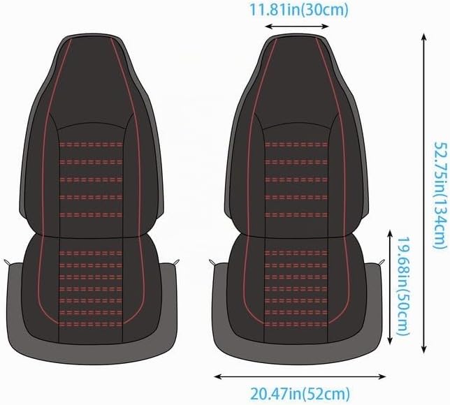 AUTOYOUTH Sitzbezüge Auto Vordersitze Universal Auto-Schonbezüge PU-Leder Sitzschoner Schwarz rot fü