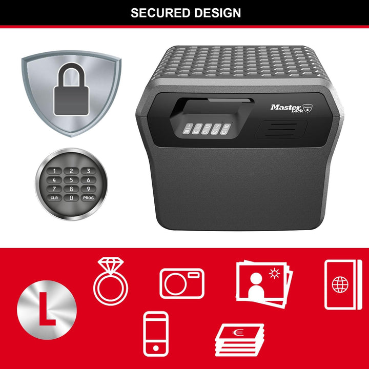 MASTER LOCK Feuerfeste Dokumentenbox Geldkassette 18,5L [Feuerfeste und Wasserdichte] [gross] [elekt