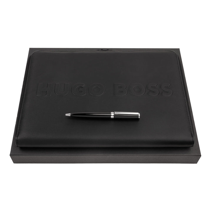 Hugo Boss Schreib-Set HPAB254A (Kugelschreiber & A4 Konferenzmappe) | Geschenkbox