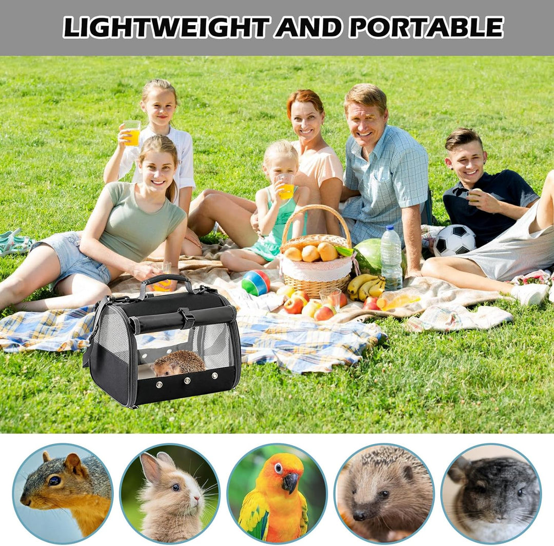 Tragetasche Für Papageien, Meerschweinchen-Tragetasche Mit Stehsitz Und Tablett, Transportbox Kaninc