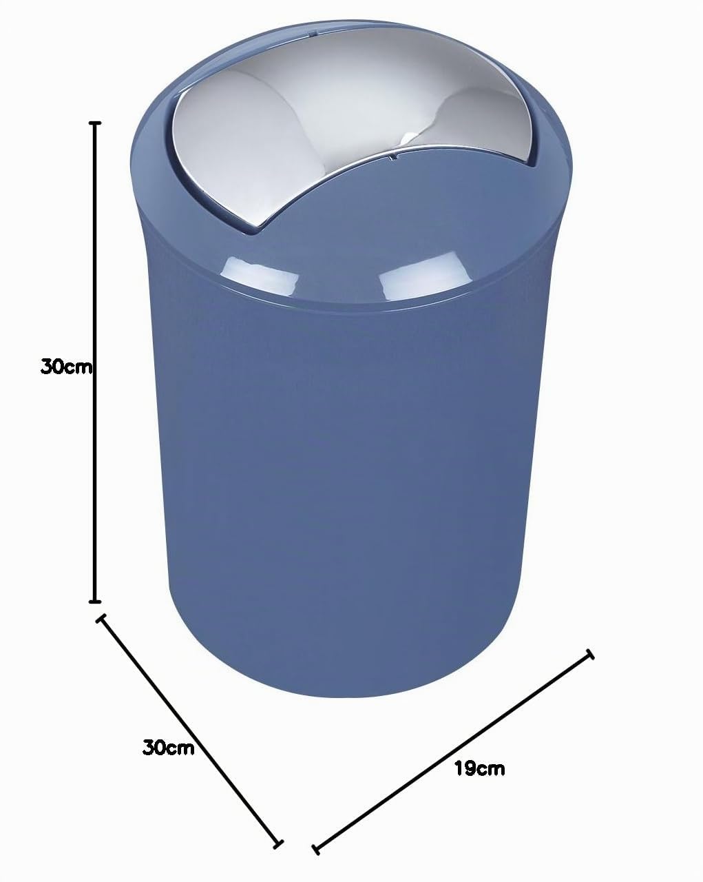 Spirella Design Kosmetikeimer 10.19858 "Sydney mit Schwingdeckel 5 Liter (ØxH): 19 x 30 cm Blau Deni