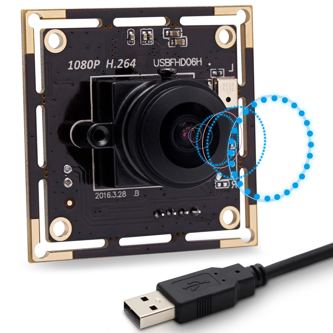 Svpro Full HD USB Kameramodul 1080P 30pfs H.264 Low Light Kamera Board mit Dual Mikrofon, 180 Grad F