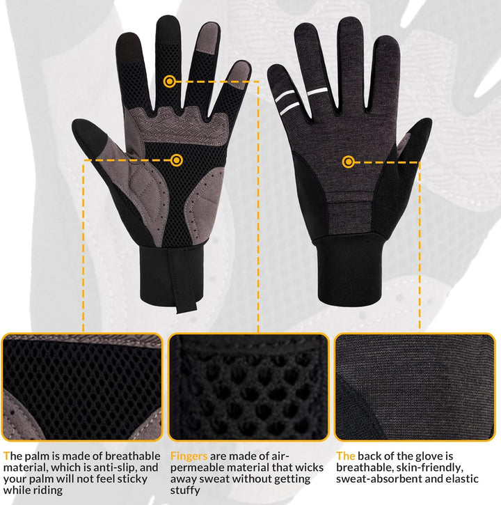 ROCKBROS Fahrradhandschuhe Herren Damen Radsporthandschuhe Winddichte Touchscreen Handschuhe rutschf