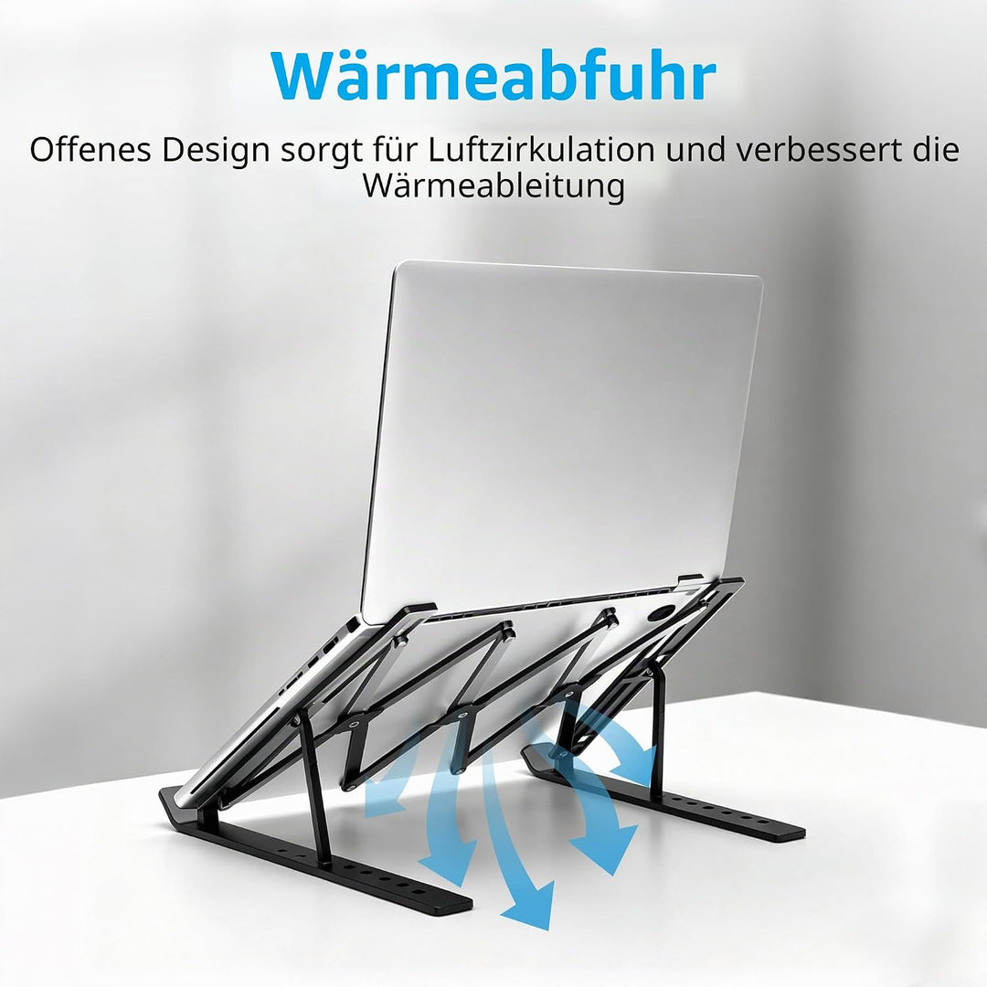 Laptop ständer aus Aluminium,Faltbarer,belüfteter Halter,laptopständer höhenverstellbar,Ergonomisch