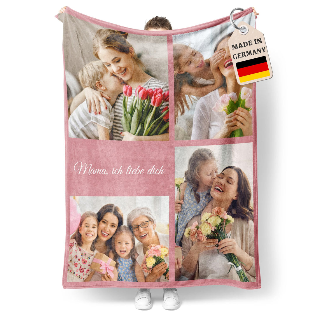 Easycosy Muttertagsgeschenk Personalisierte Decke mit Foto - Made in Germany - wärmere Fotodecke sel