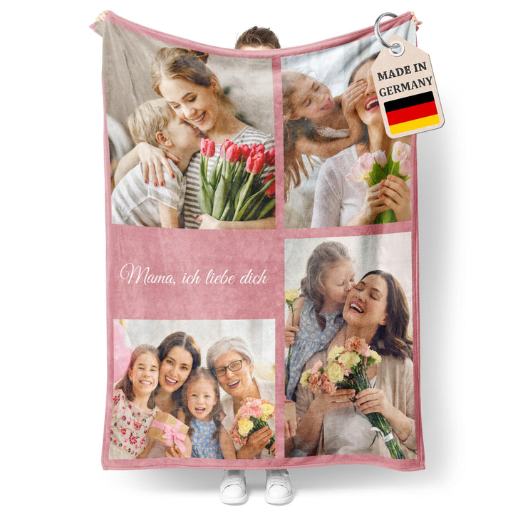 Easycosy Muttertagsgeschenk Personalisierte Decke mit Foto - Made in Germany - wärmere Fotodecke sel