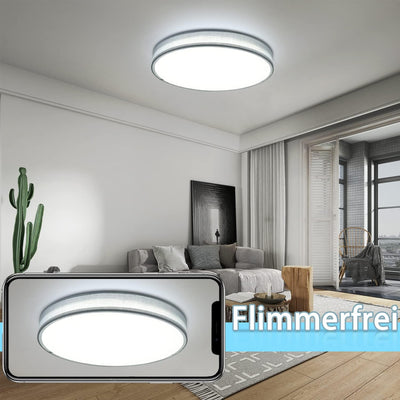 ZMH Deckenleuchte LED Deckenlampe Schlafzimmer - Rund Stoff Dimmbar mit Fernbedienung Schlafzimmerla