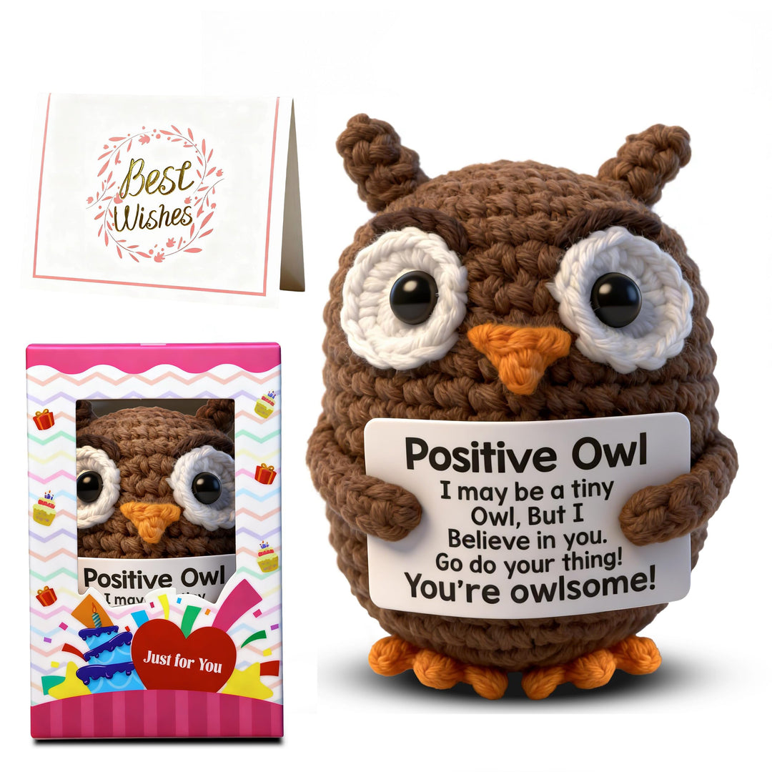 Handgefertigtes Häkel-Dekoelement Eule – Emotionales Begleitobjekt & Geschenk für Erwachsene zu Weih