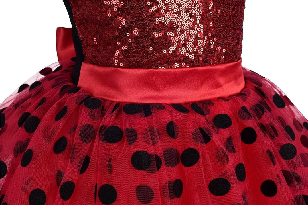Lito Angels Kinder Mädchen Gepunktetes Heldenmädchen Marienkäfer Polka Dots Tutu Kleid Geburtstagskl
