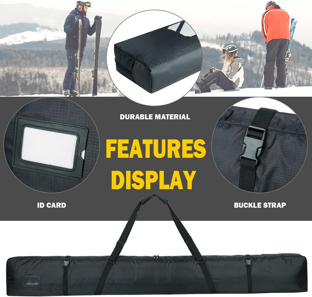 AUMTISC Skitasche Skisack Gepolstert Snowboardtasche Zum Transport Von Skiausrüstungstasche Mit vers