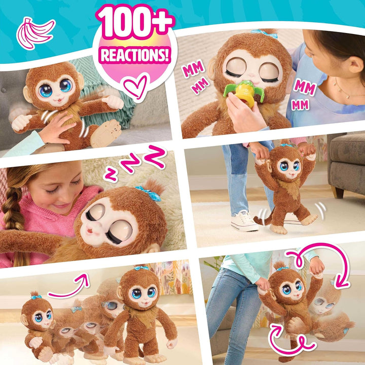 FurReal Peanut, das verspielte Äffchen, interaktives Spielzeug, 38 cm grosser Plüschaffe mit Soundef
