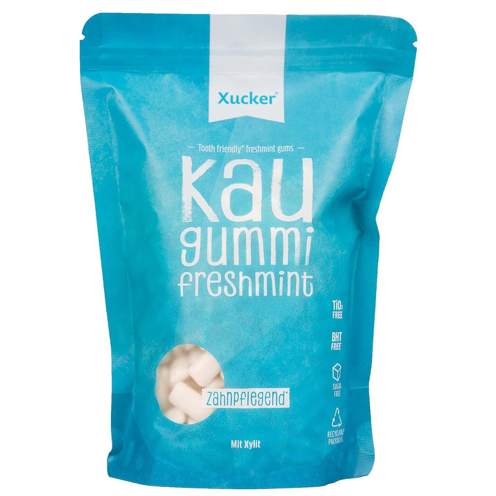 Xucker Zuckerfreie Zahnpflege Kaugummis - Nachfüllbeutel Set - Xylit Kaugummis mit Spearmint & Fresh