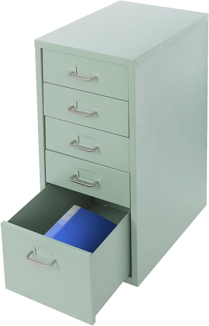 Mobiler Aktenschrank mit 5 Schubladen, Rollcontainer Schubladenschrank Büroschrank Tragfähigkeit 50k