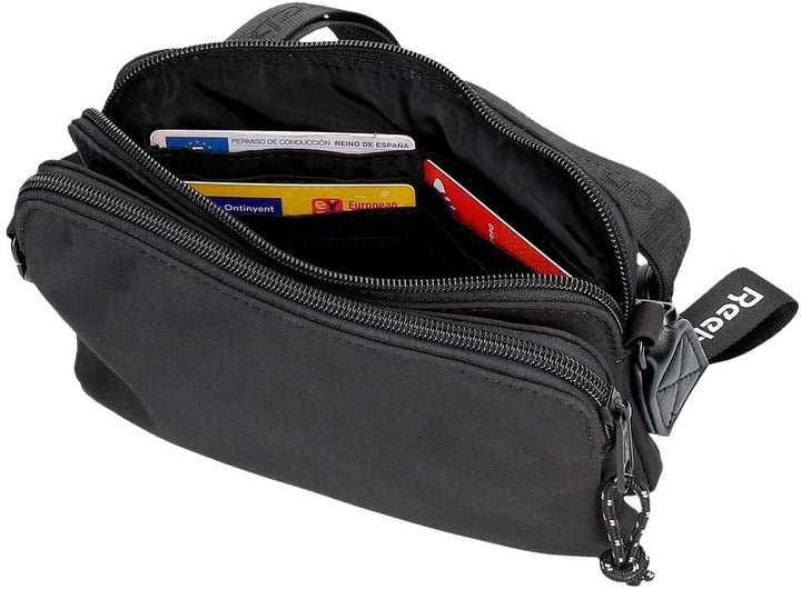 Reebok Damen Elsie Gepäck- Kuriertasche Bandolera Plana Schwarz, Bandolera Plana Schwarz