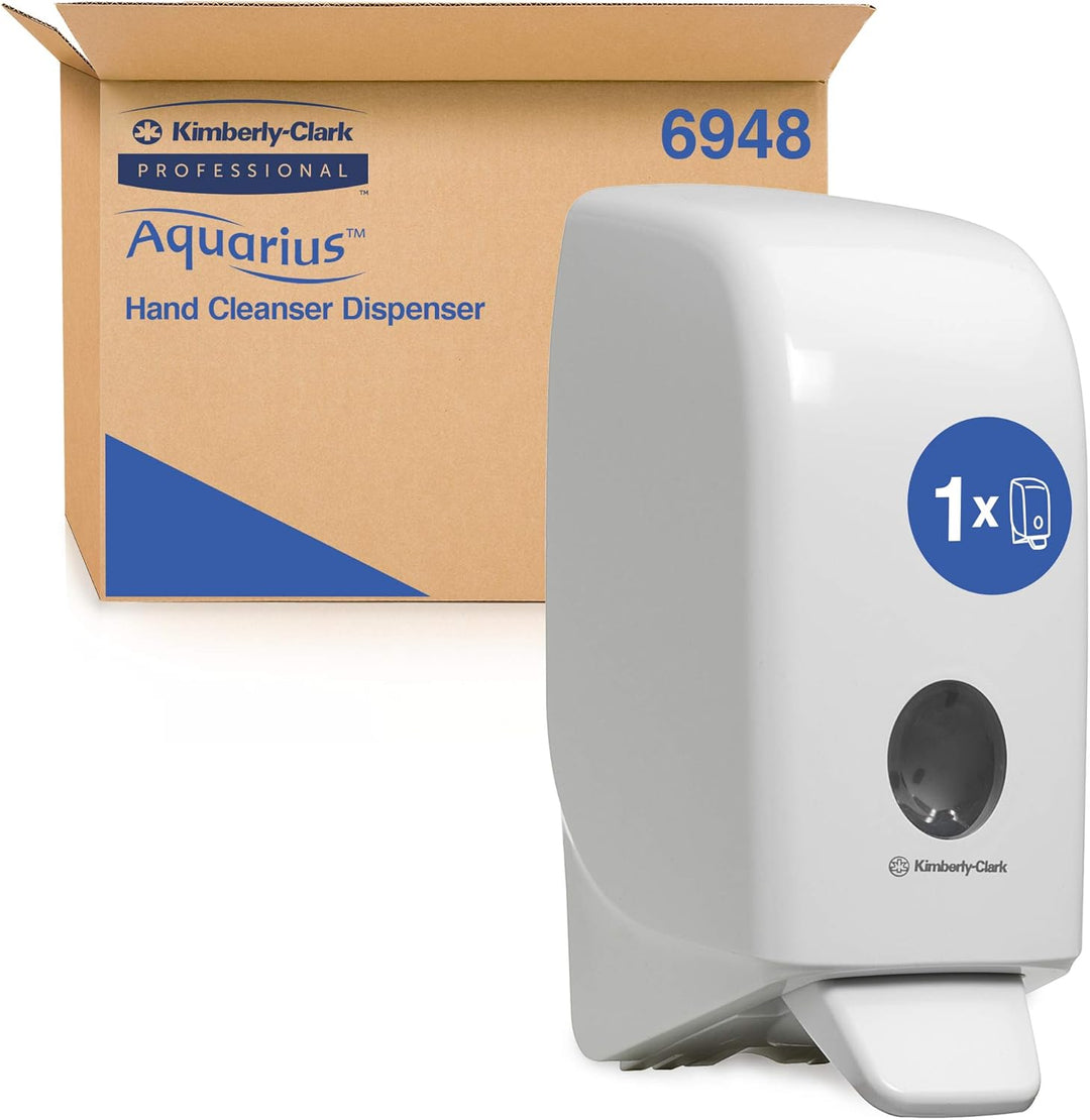 Aquarius Handtuchspender 6956, Papierhandtuch-Spender - weisser & Aquarius Seifen-Spender 6948 – 1 x