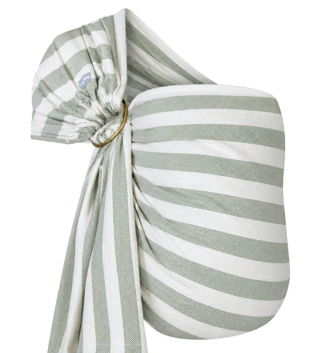 Hoppediz Ring-Sling Babytragetuch ab Geburt, Matcha Latte | Ergonomisches Tragetuch mit Ringen für s