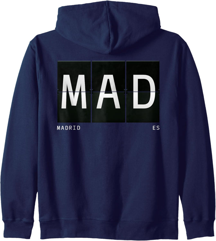 MAD Madrid Spanien ES Retro Travel Flughafen-Code-Geschenk Kapuzenjacke