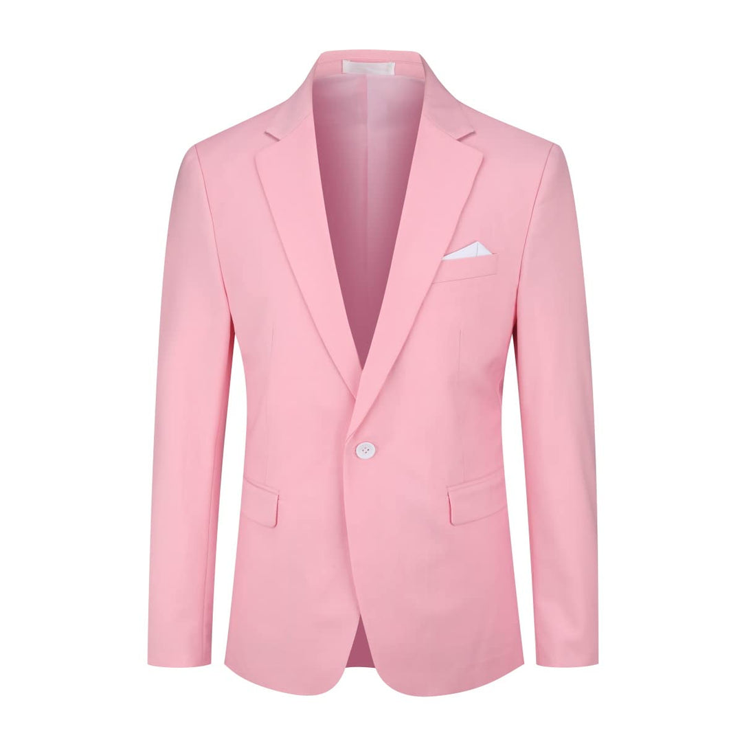 YOUTHUP Herren Sakko Slim Fit Anzugjacke für Business Hochzeit Eleganter 1 Knöpfen Blazer S Rosa, S