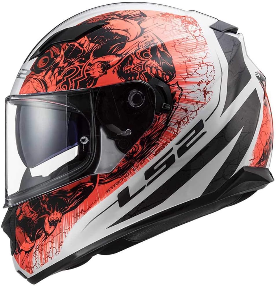 LS2 103205454XXS Motorradhelm Full Face FF320 Stream Evo, Unisex, Weiss/Orange, XXS XXS Weiss / Oran