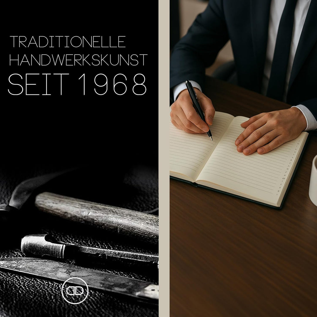 DELMON VARONE - Personalisierbares Adressbuch DIN A5 gebunden mit A-Z Register in Vintage Anilin Led